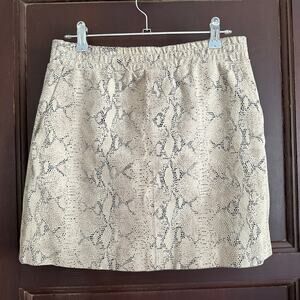 CHARLOTTE TARANTOLA | 80s Vintage Snake Embossed Suede Miniskirt | Size Small